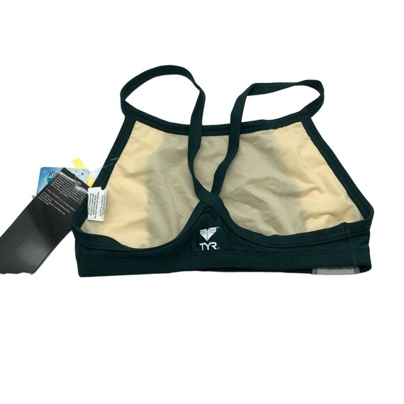 TYR Guard Moderate Cut Swim Tankini Top Dark Green White S - Picture 2 of 7